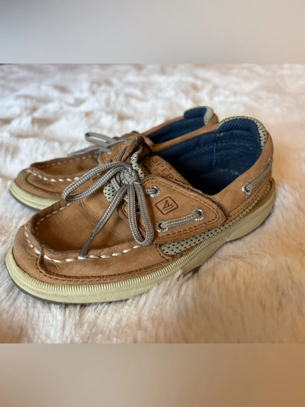 Kids size 10m Brown Leather Sperry Boat Shoes